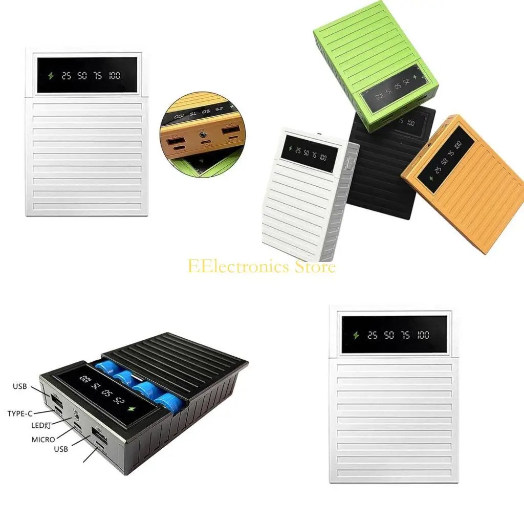 B03C 4x18650 Battery Holder Shells Power Bank Case Plastic Shells Faster Charge Power bank Shells Protectors DIY Charger Box