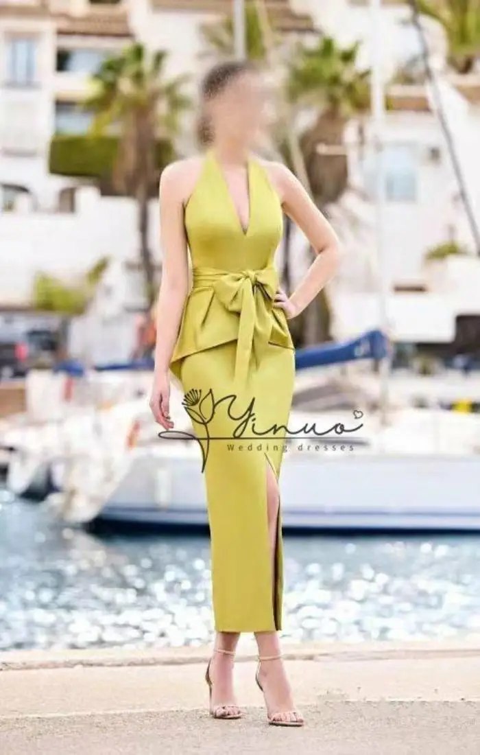 

customized Dress Ankle Length Luxury Birthday Evening Dress Full Sleeves Summer Elegant Wedding Party Gowns For Women V-Neck