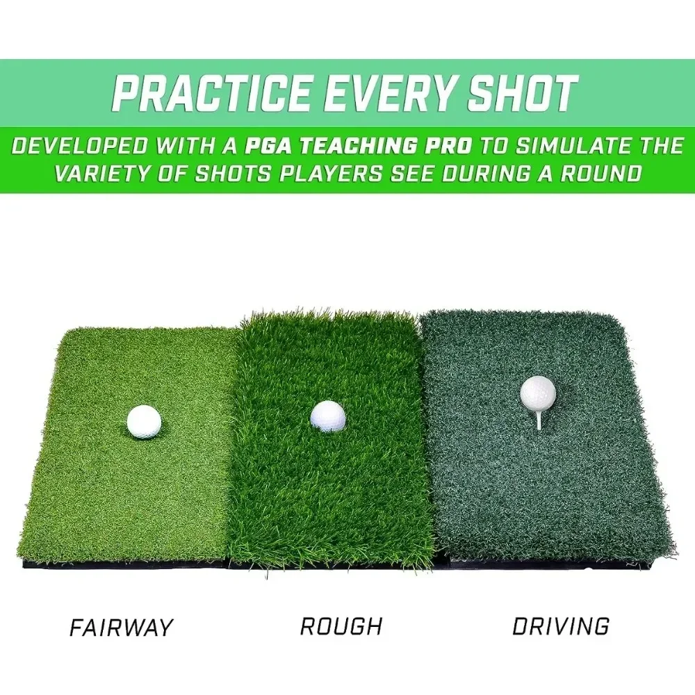 

tt Golf Practice Hitting Mat - Huge 24 Inch x 24 Inch for Optimal Practice