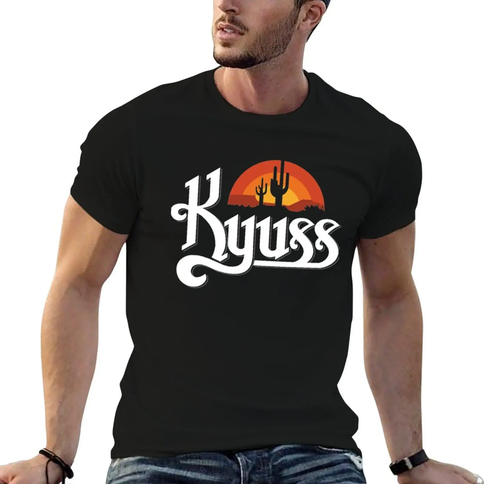 Camiseta Kyuss to Queens of The Stone Age (2), camiseta de algodón pesado para hombre, camisetas informales para hombre, camiseta 100% de algodón