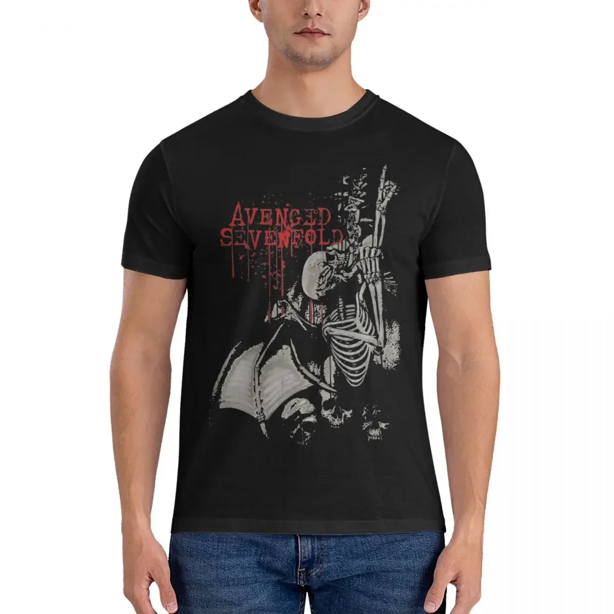 Avenged Sevenfold Men T Shirt Vintage Tee Shirt Short Sleeve Crew Neck T-Shirt Pure Cotton Party Tops