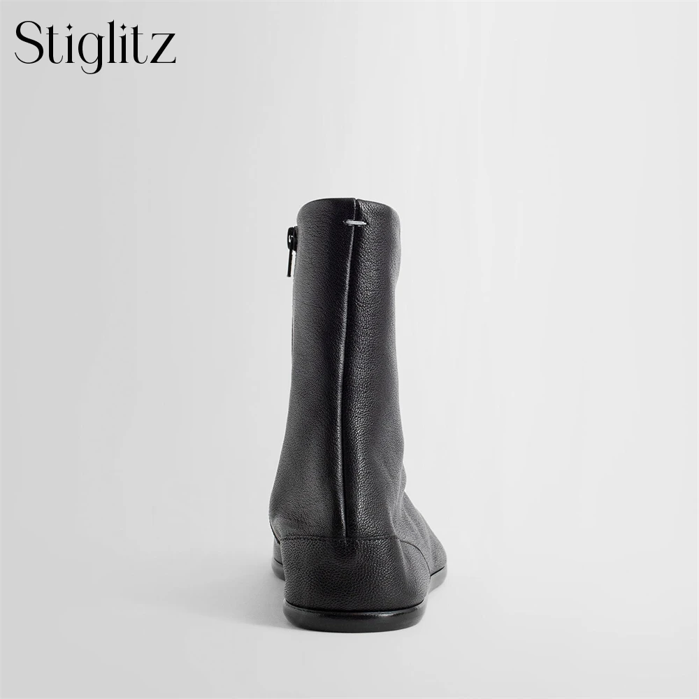 Tabi Reiß verschluss flache Stiefeletten für Männer schwarz Leder Split Toe Stiefeletten Neuheit Designer-Stil Mode Stiefel benutzer definierte mehrfarbige Verkauf