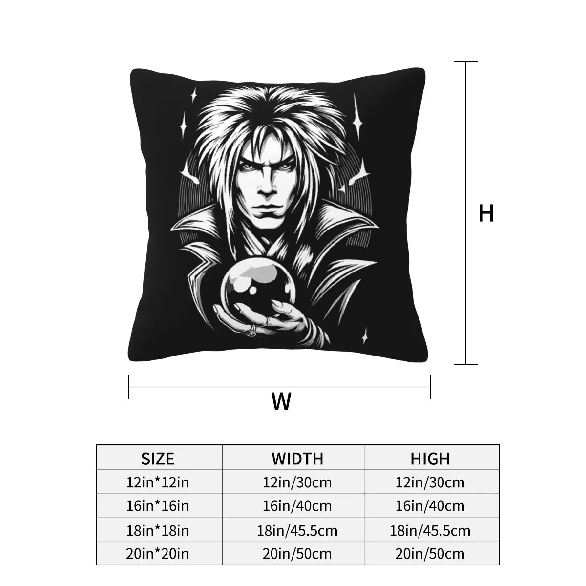Jareth The Goblin King Labyrinth- It's Only Forever Square Pillowcase Cushion Cover Pillow Case Throw Pillow Cover Bedroom Car