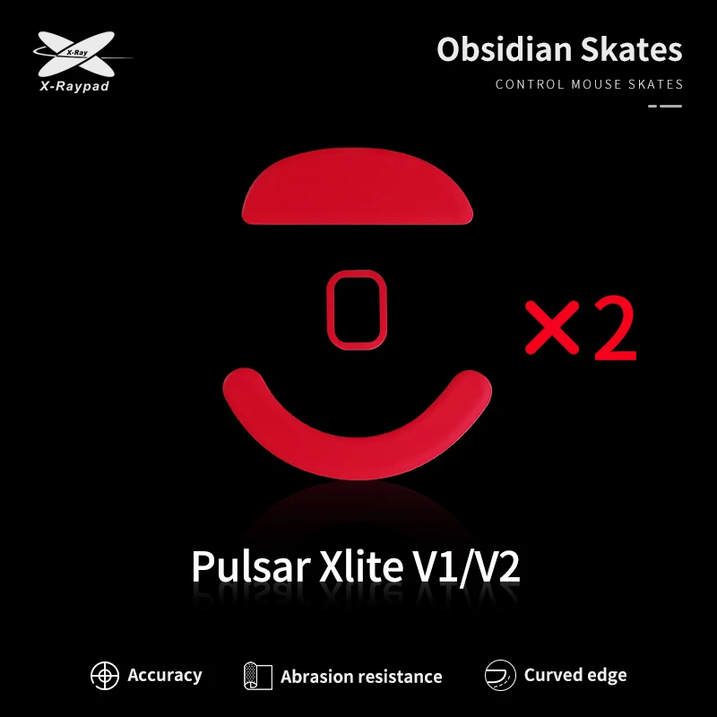 Xraypad Obsidian Skates for Pulsar Xlite Mouse Series 2 sets X-raypad skates Pulsar Xlite Mouse Series