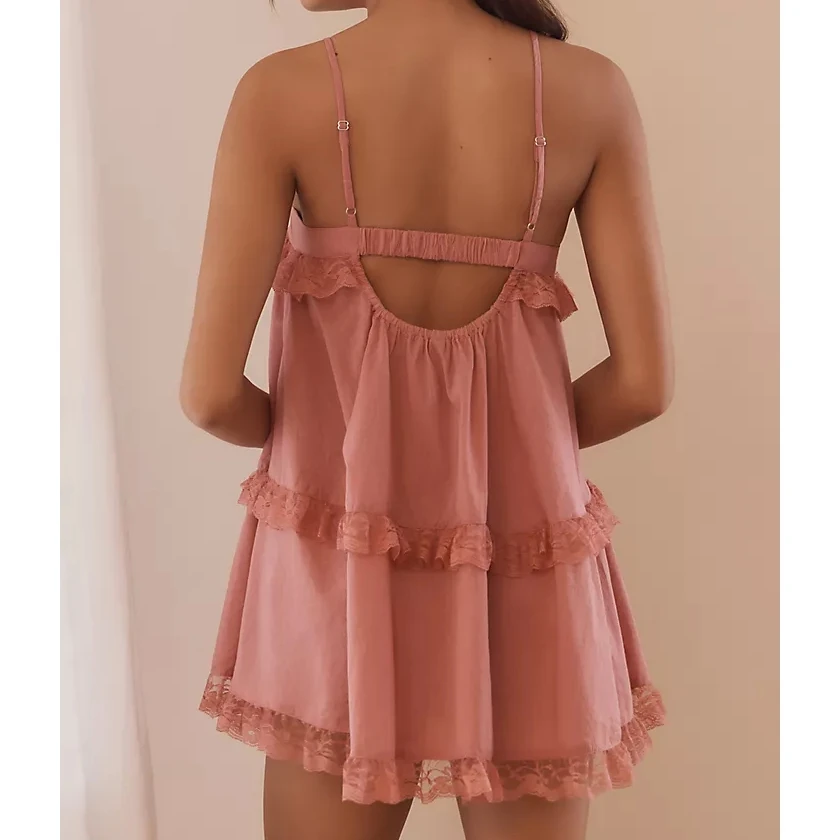 2025 Women's Premium Tierred Summer Mini Tank Dress Sleeveless Lace Trim Solid Color/Floral Cami Dress Casual Beach