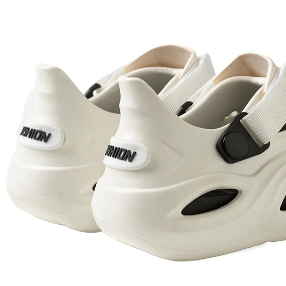 

Повседневные черно-белые сандалии из ЭВА для пар, противоскользящие тапочки на толстой подошве с защитой от запаха, пляжная одежда, тапочки для мужчин и женщин, лето