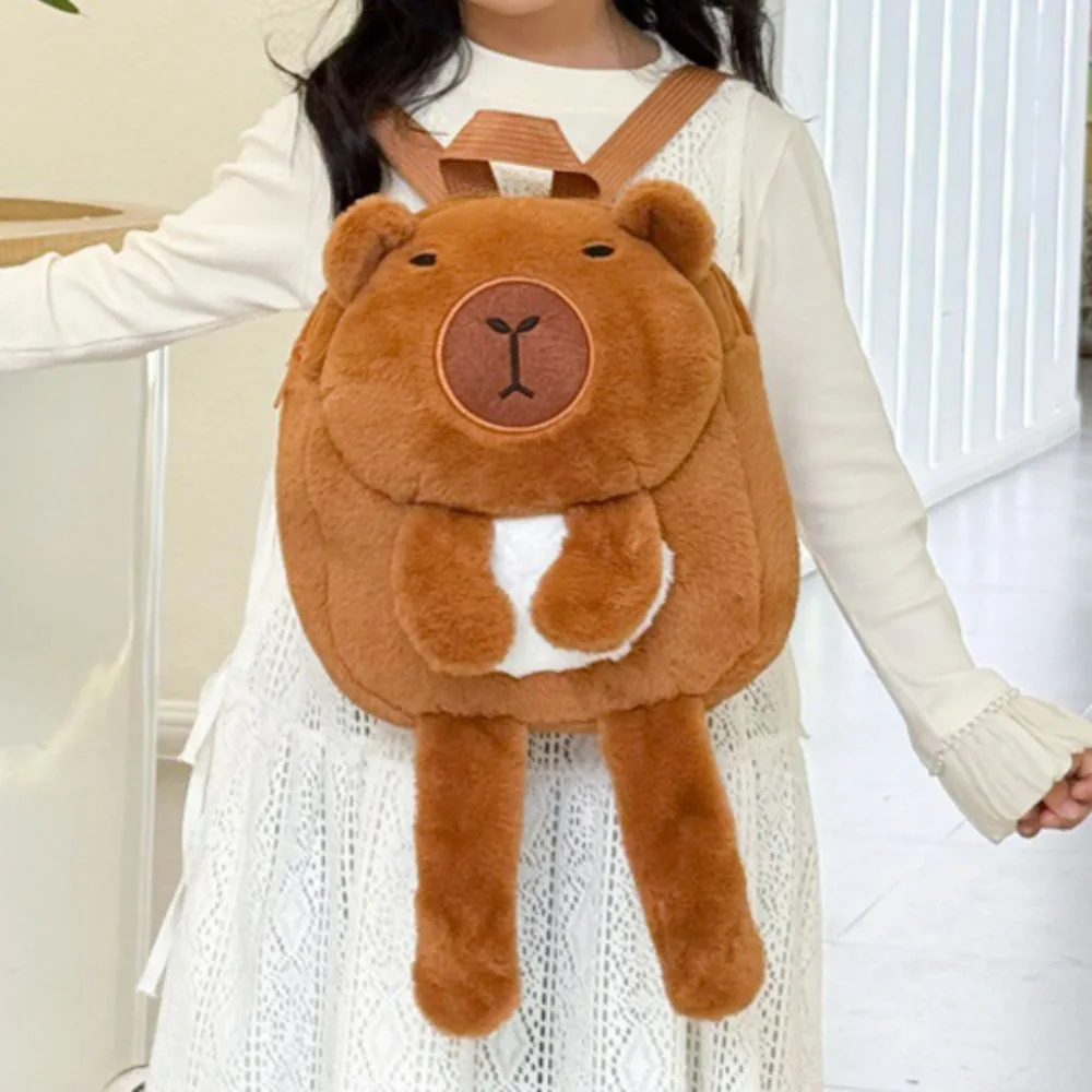 

Kawaii Long Leg Capybara Plush Backpack Animal Cartoon Capybara Plush Bag Fashion Large Capacity Cute Shoulder Bag Couple