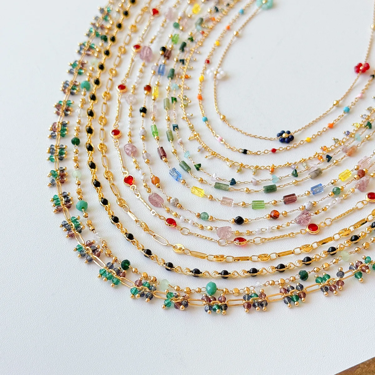 Fashion Exquisite Temperament Versatile Gypsophila Natural Stone Stacking Necklace Light Luxury High-end Chain Clavicle Chain
