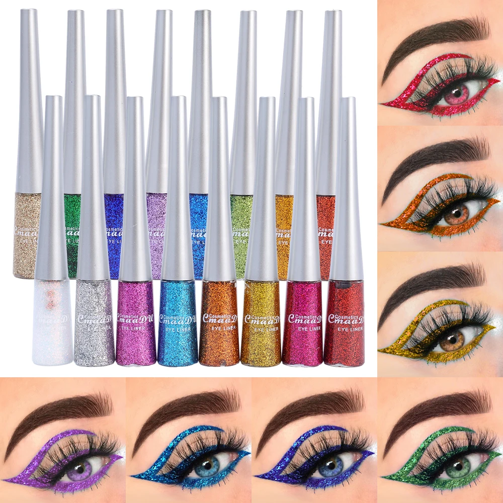 16 Color Glitter Eyeliner Pencil Waterproof Pearl Long Lasting Colorful Pigment Liquid Eyeliner Pencil Eye Makeup Cosmetics