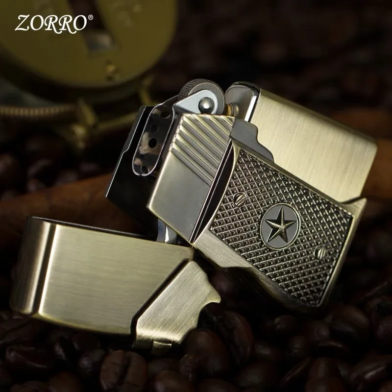 Zoro Z91301 Luxury Edition. Black Nickel+black Ice Armor Weighted Pure Copper Windproof Kerosene Lighter Available for Wholesale