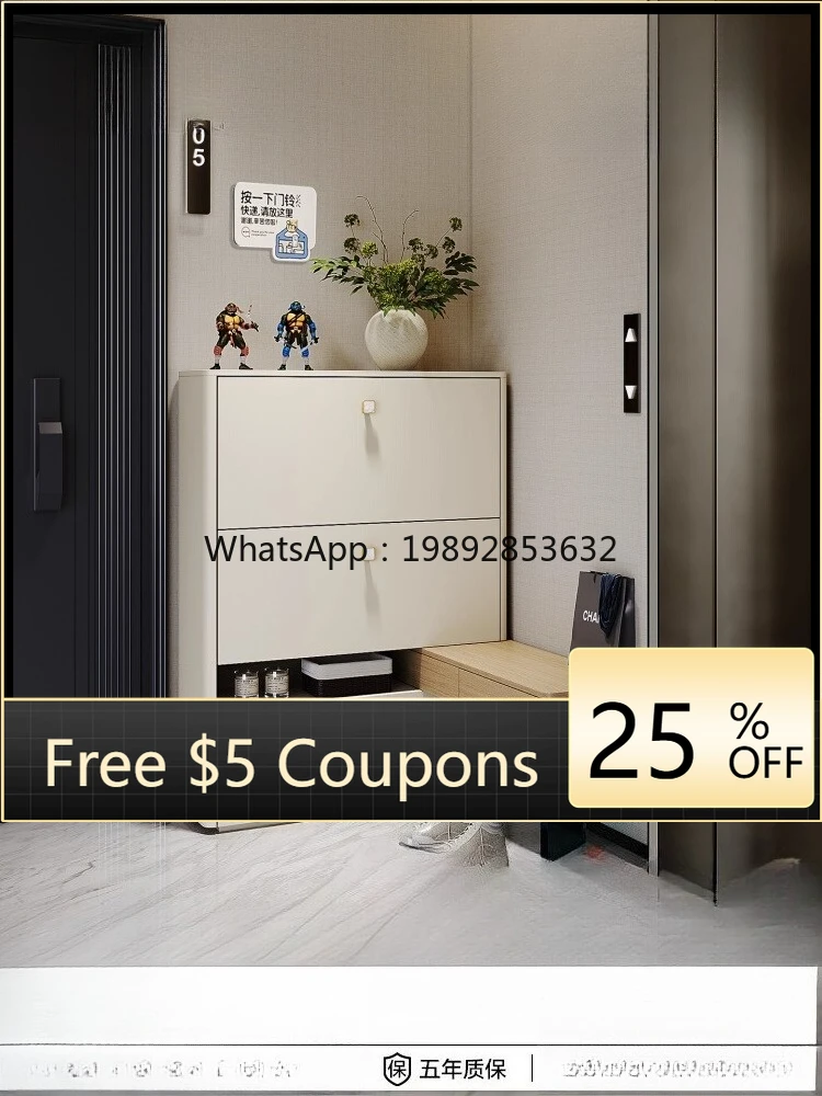 ZC Ultra-Thin Shoe Cabinet for Home Entrance, Outdoor, Corridor, Hallway, Elevator Entrance, and Staircase Can Be Used as a Seat