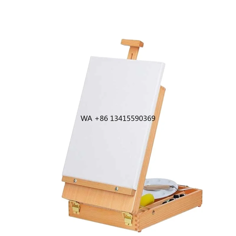 

Solid Beech Wood Adjustable Tabletop Sketch Easel With Storage Box