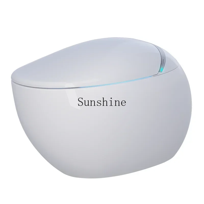 Egg-shaped integrated fully automatic household porcelain letter toilet without water pressure limit