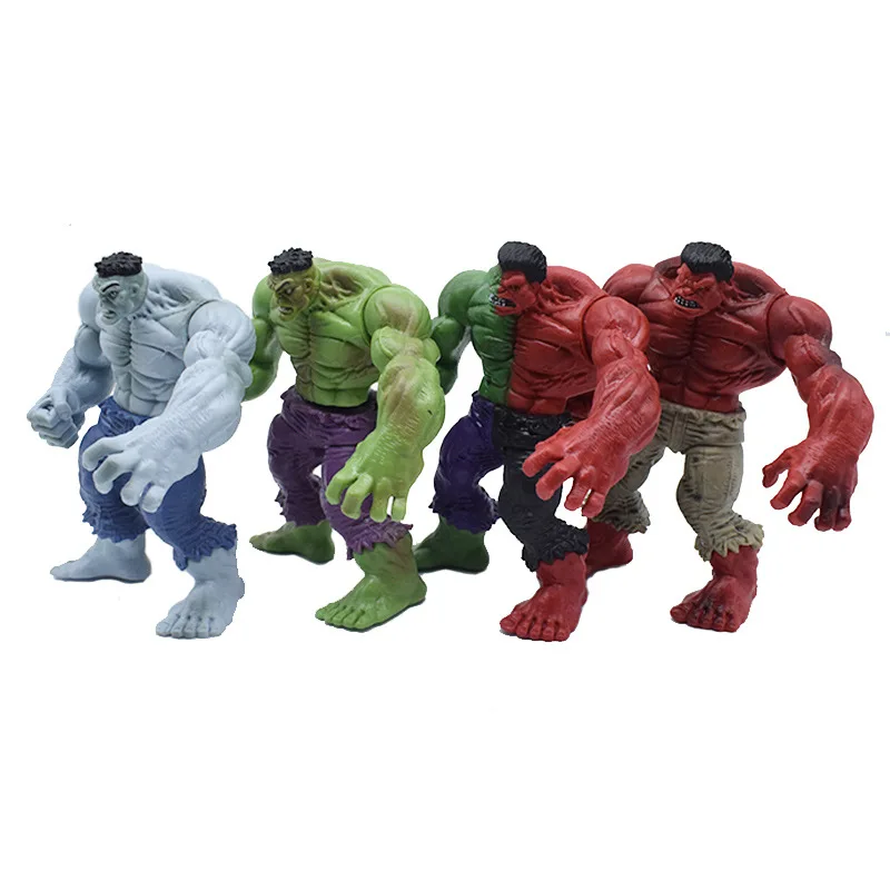 4pec/set Marvel Avengers 2 Hulk Complete Set Of Red Gray Green Pvc Model Action Figure Toys Ornament Hand-made Model Kids Gift