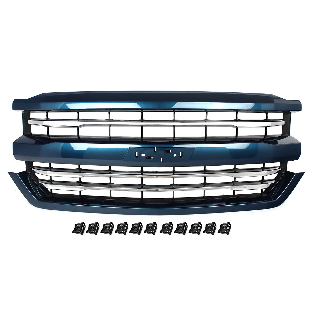 Front Bumper Grille Grill Deep Ocean Blue For 2016-2018 Chevrolet Silverado 1500