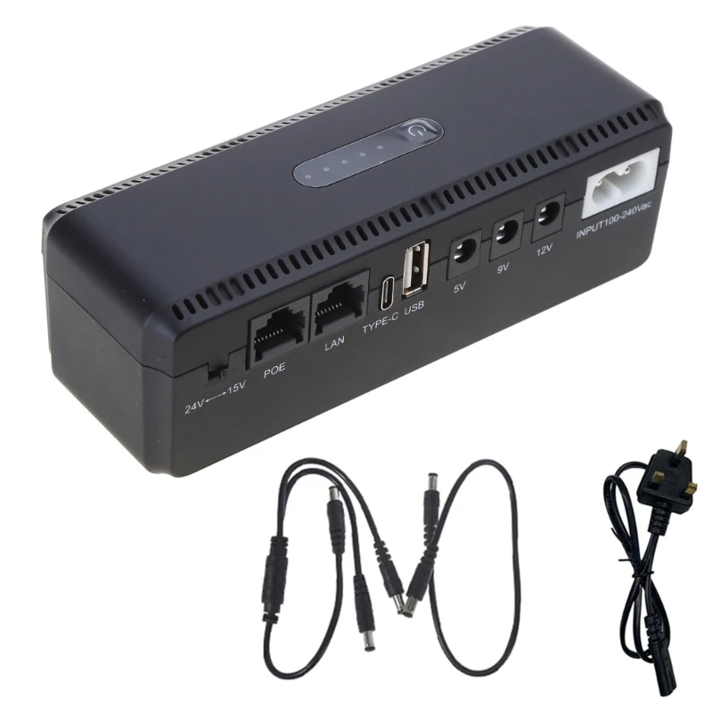 Imagem -03 - Fonte Alimentação Ininterrupta Alternativa Bateria 10400mah 5v 9v 12v 2a 15v 24v Ups