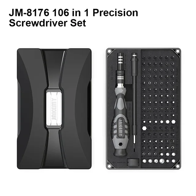 JAKEMY JM-8176 Uniwersalny zestaw wkrętaków 106 w 1 z przedłużką Konserwacja telefonu komórkowego Bity magnetyczne Śrubokręt