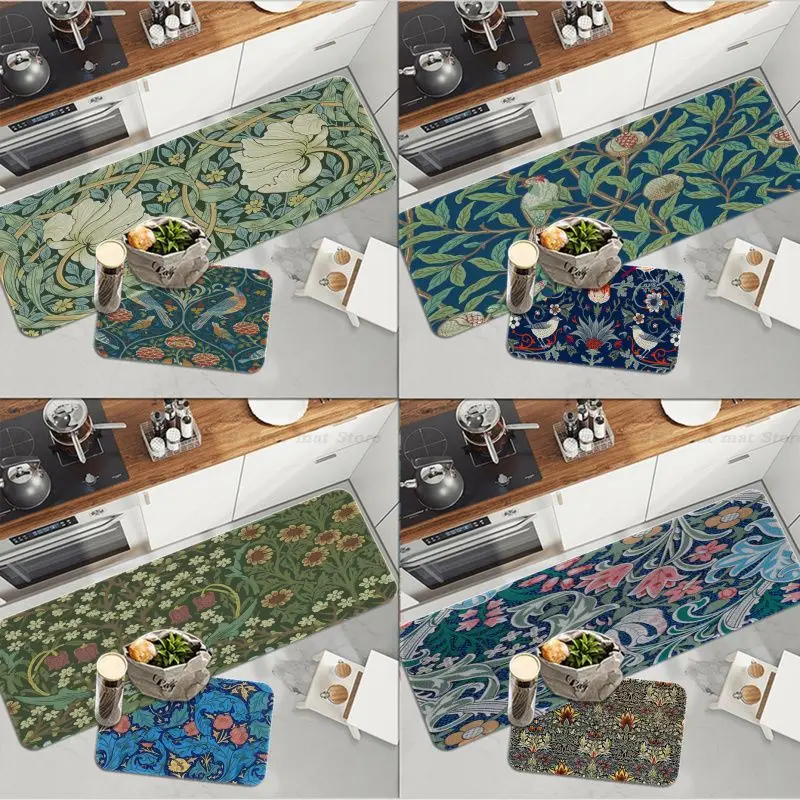 

William Morris Strawberry Floor Mat Bathroom Kids Room Bedroom Decoration Balcony Anti-Slip Doormat Living Room Welcome Rug