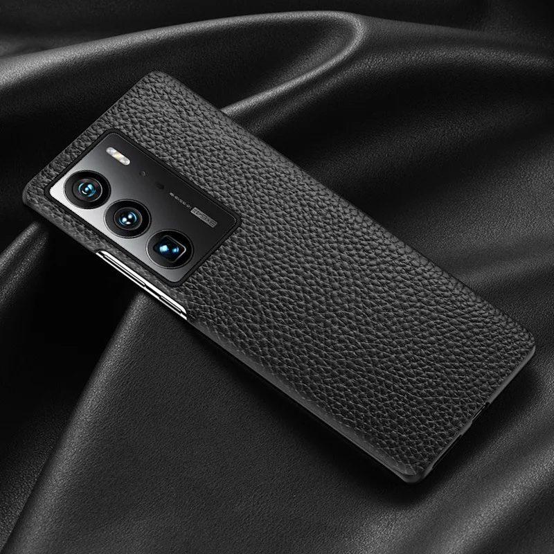 For ZTE Axon 40 Ultra Case Shockproof PU Leather Business Litchi Stria Pattern Back Cover For ZTE Axon 40 Ultra