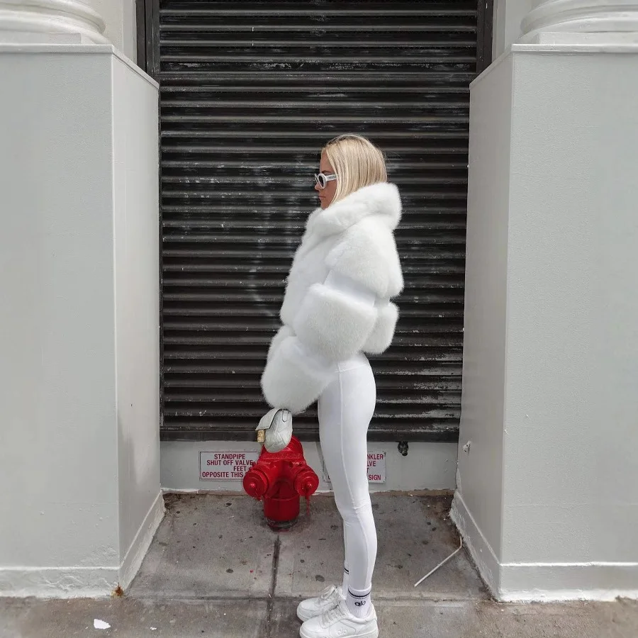 Kurtka zimowa damska KIDCRKJ z ekoskóry, stójka, łączona kurtka ze sztucznego futra dla kobiet, elegancka damska kurtka ze sztucznego futra 2025