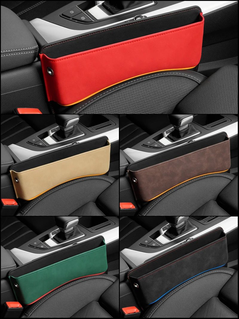 Wildleder Auto Sitz Seite Lagerung Tasche Für Auto Sitz Lücke Füllstoff Organizer Box Leder Auto Spalt Verstauen Ordentlich Innen Teile – Detail 6