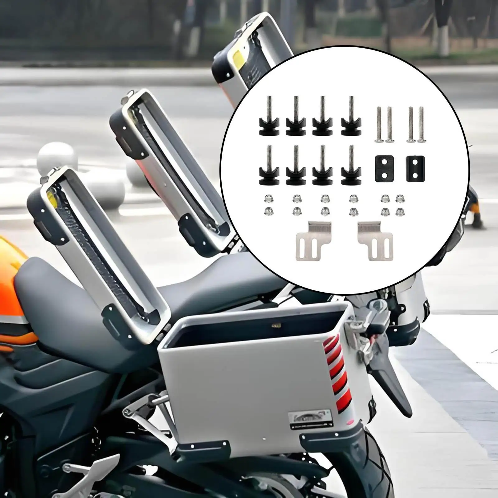 

Motorcycle Trunk Mounting Kit Replacement Detachable Buckle Components Fixing Strip Set Motorcycle Luggage Box Mount Kit