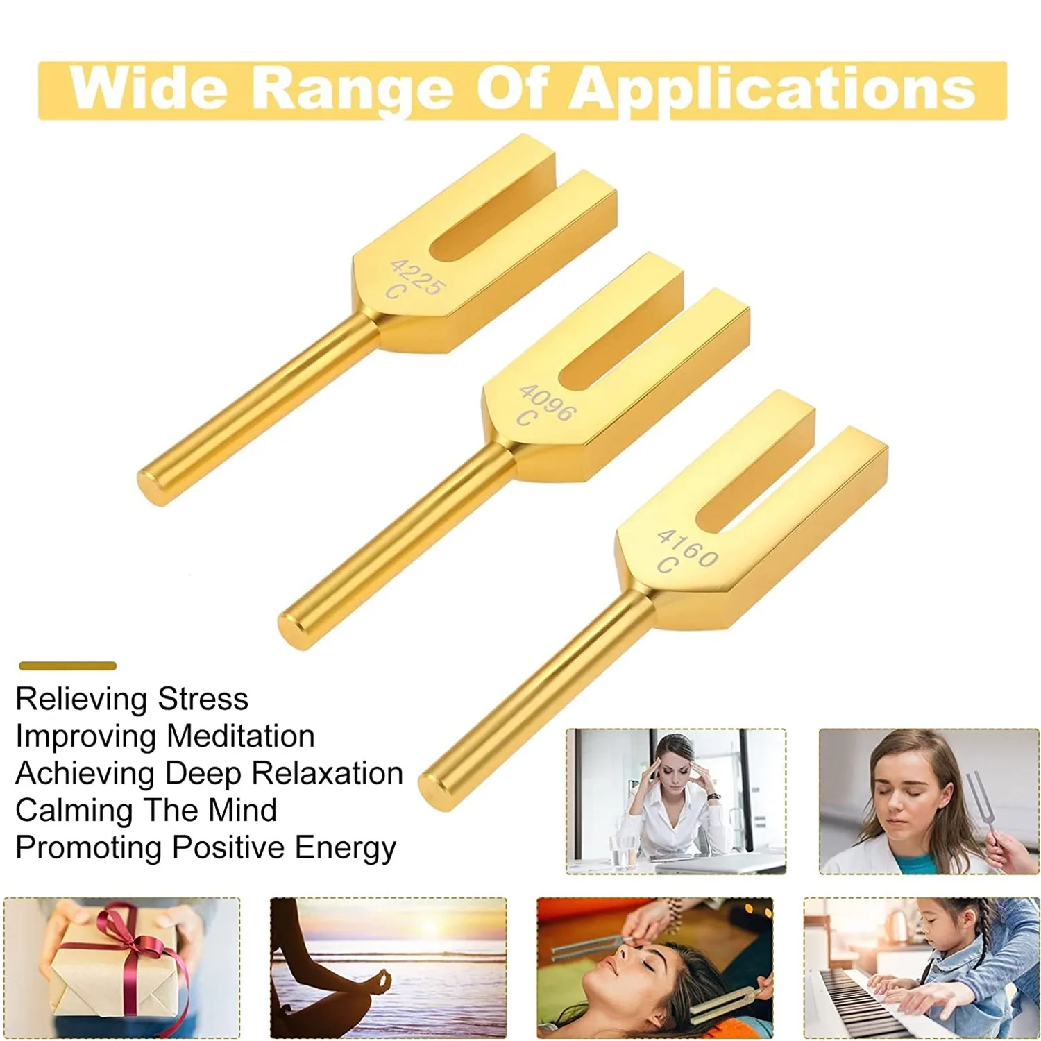 مجموعة شوكة ضبط من سبائك الألومنيوم - 4096 هرتز 4160 هرتز 4225 هرتز لاختبار الجهاز العصبي علاج شفاء الصوت الرعاية الصحية الساخن