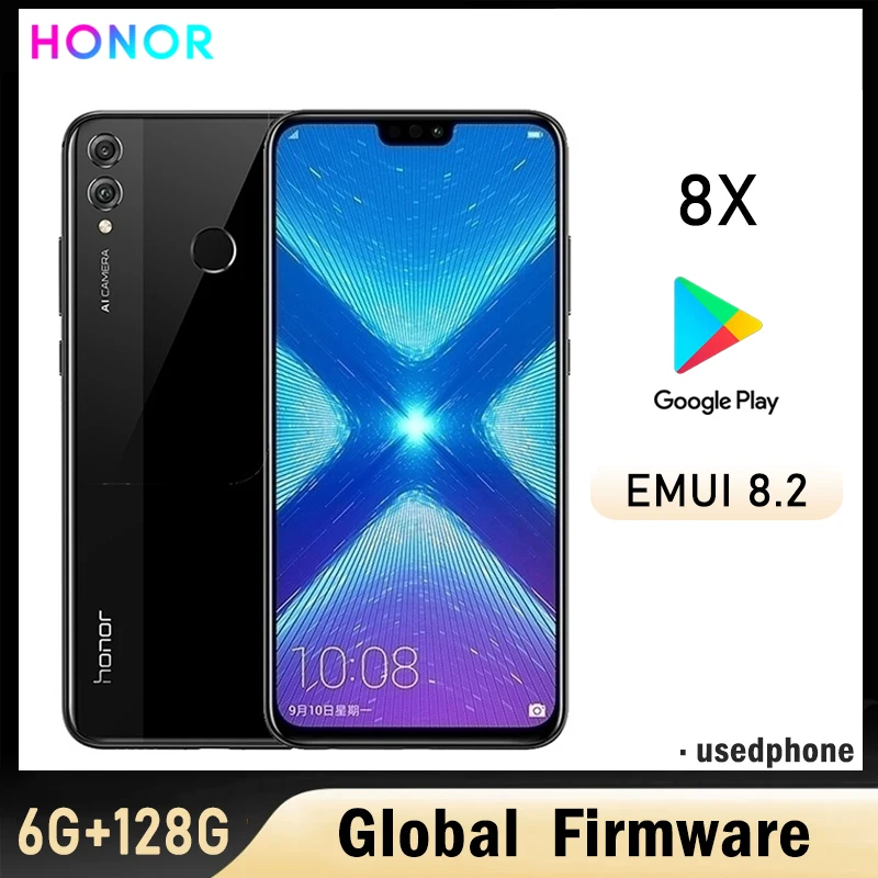 HONOR 8X Smartphone 4G Global firmware CPU 6.5-inch rear camera 20MP 3750mAh EMUI 8.2 good condition used phone