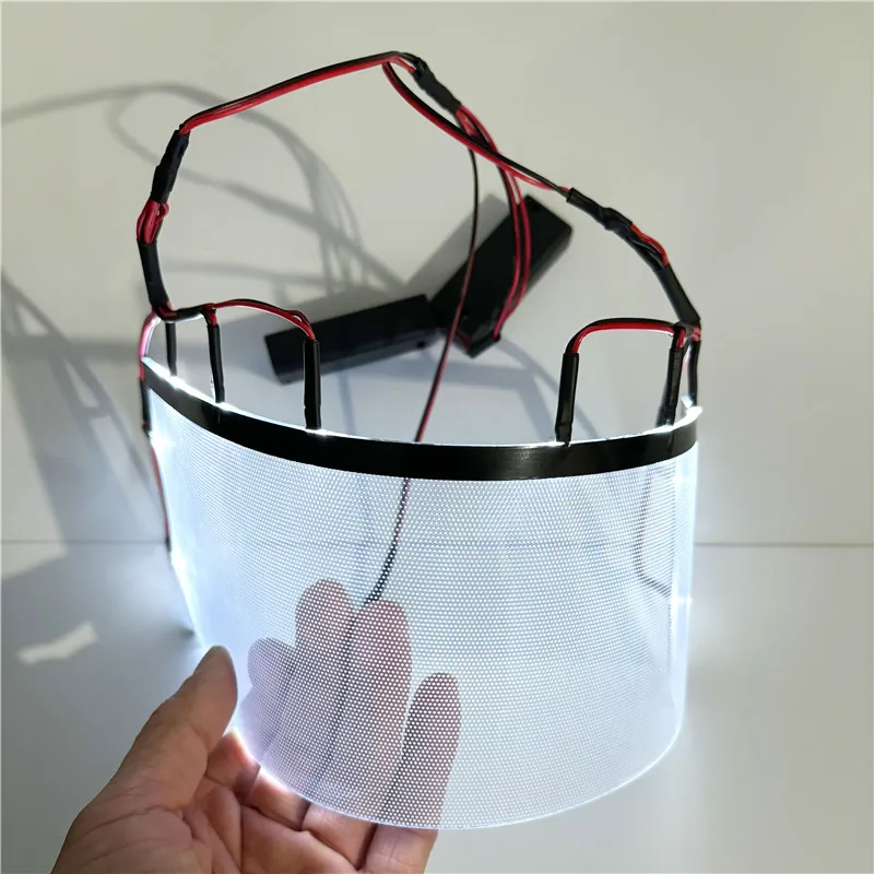 Large Rectangle Led Eyes Light Decorations Flexible Bendable Helmet Shine Eye Lights DIY Kit for Cosplay Mask Accessories Gift