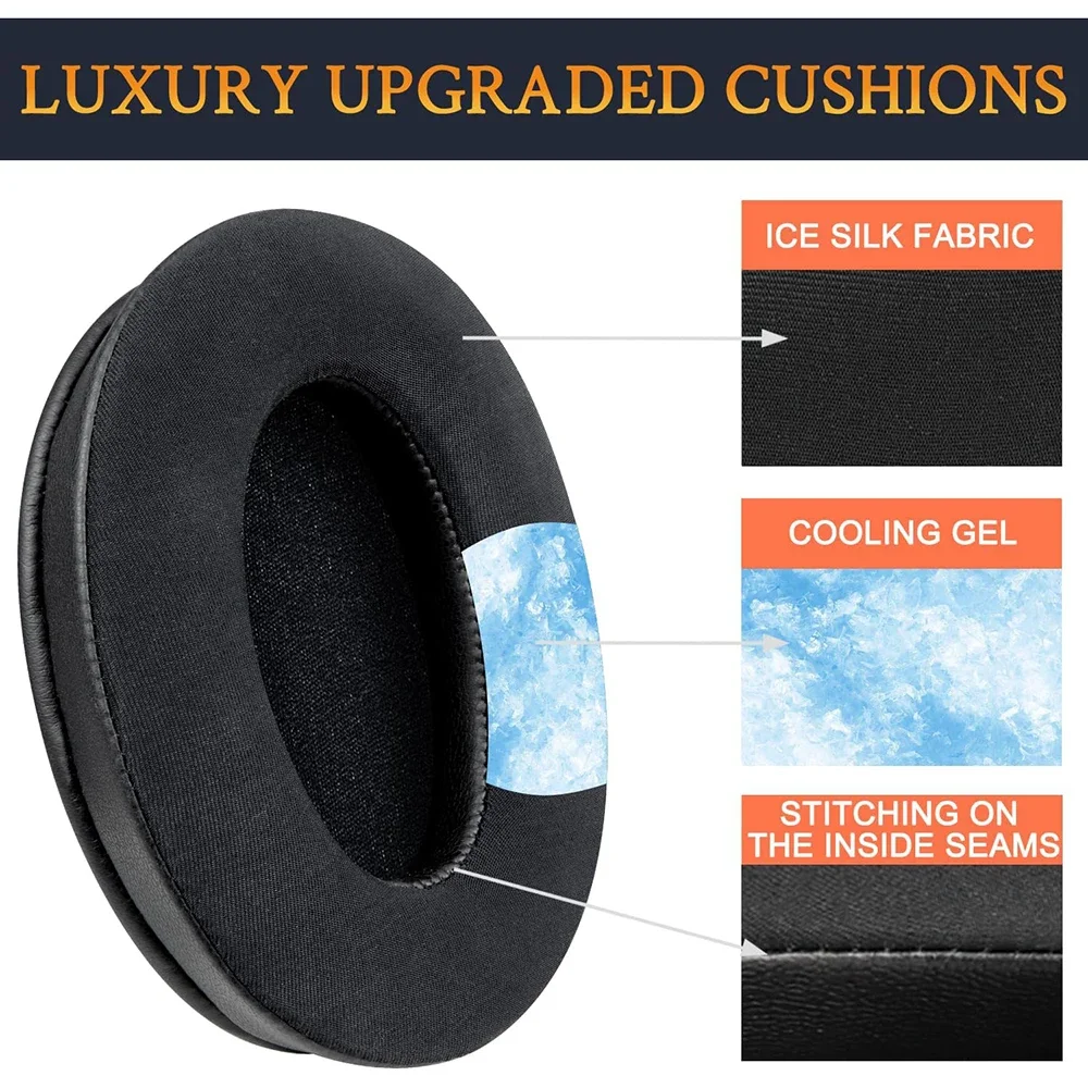 Cooling Gel Football mesh memory sponge Ear Pads for Sony WH-1000XM3 (WH1000XM3) Headphones ear pillow ear cushions