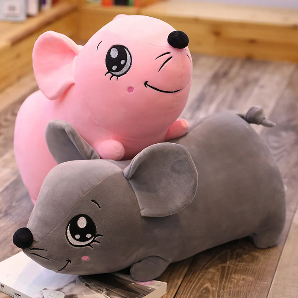 Cute Cartoon Mouse Stuffed Pillow High Quality Cotton Fill Flexible Stress Relief Decorative Accent for Living Room Office