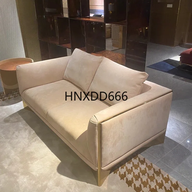 Italian light luxury smile leather sofa matte first layer cowhide