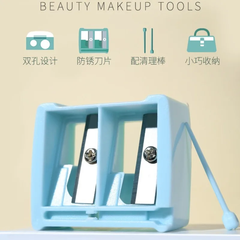 1 Stück Dual-Löcher Eyeliner Spitzer Lippenstift Kosmetik Bleistiftspitzer Tragbarer Bleistiftspitzer für Eyeliner Lip Liner Bleistifte