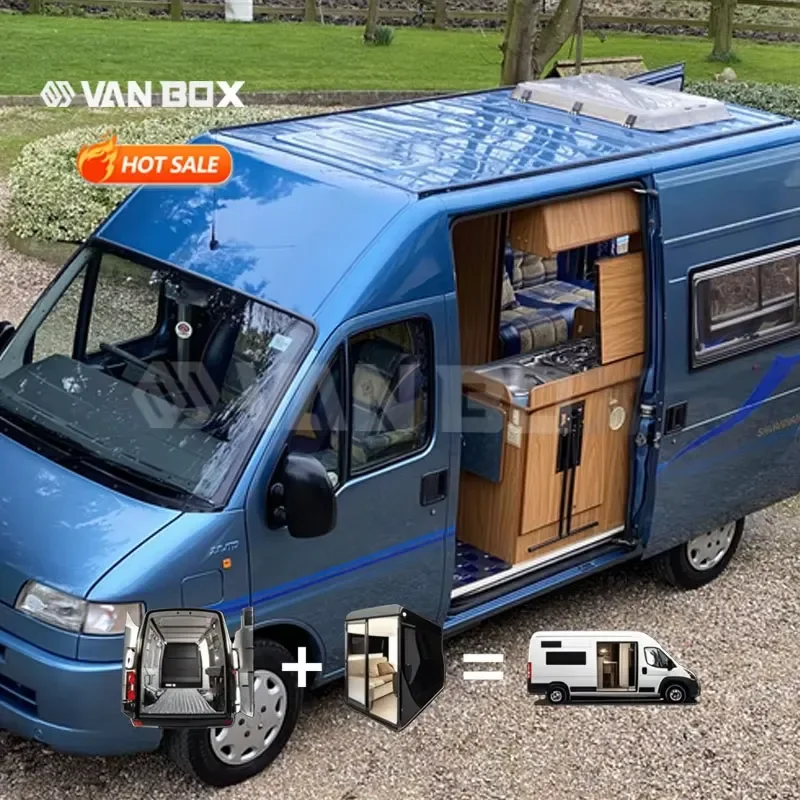 Store Banne Camping Van Camper Kitchen Box with ABS Roof for Modular Campervan