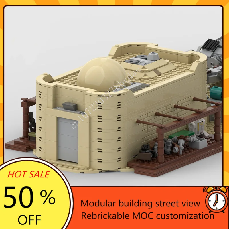 1578 Elementów Scenariusz Tatooine-Rynek Część Wojna Kosmiczna Militarny MOC Statek Kosmiczny Model Bitwy Puzzle DIY Model do Składania Zabawka Prezent