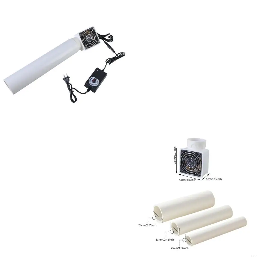 

P82E 12V Pipeline Exhaust Fan 50mm/63mm/75mm For Smokes Removal In Kitchens Bathrooms
