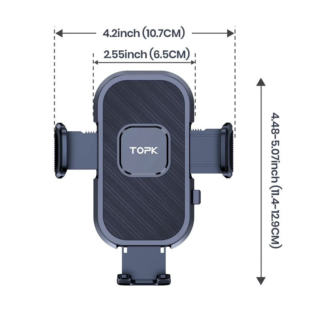 TOPK Upgraded Metal Hook Car Phone Holder Phone Holder Car Air Vent Automobile Cell Phone Mount For All Smartphones