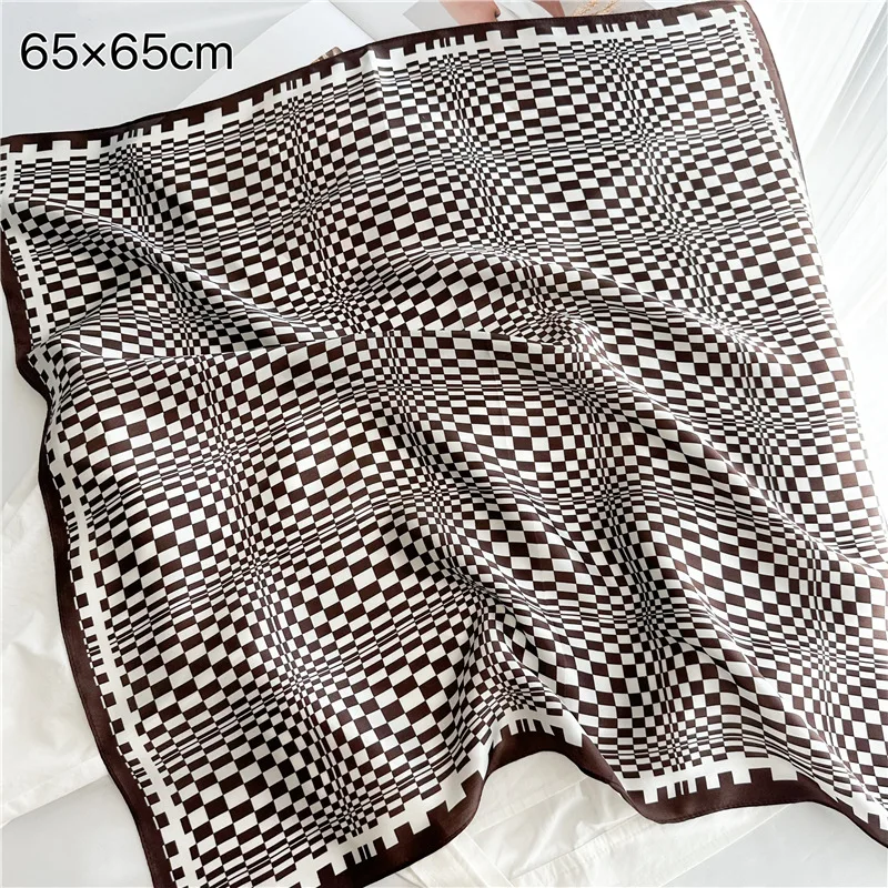 

12MM Mulberry Silk Scarf 65CM Women Soft Bandanas Luxury Designer Foulards Femme Head Neck Bag Bandana Belt Accessories Gift