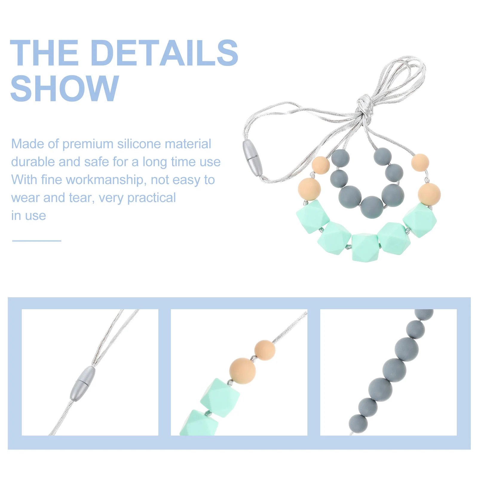 

Детская силиконовая жевательная цепочка для моляров, прочная, безопасная, устойчивая к укусам, подвеска-прорезыватель для младенцев, жевательное ожерелье, шлифовка зубов, жевание