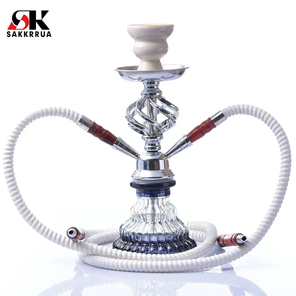 

Sakkrrua Authentic Arabic Waterpipe Hookah Shisha Kit with 2 Tubes, 1 Set