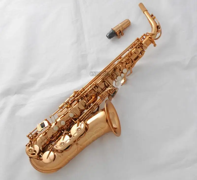 

Newest Pop Professional Rose Gold Plated Eb Alto Saxophone Sax High F# With Case