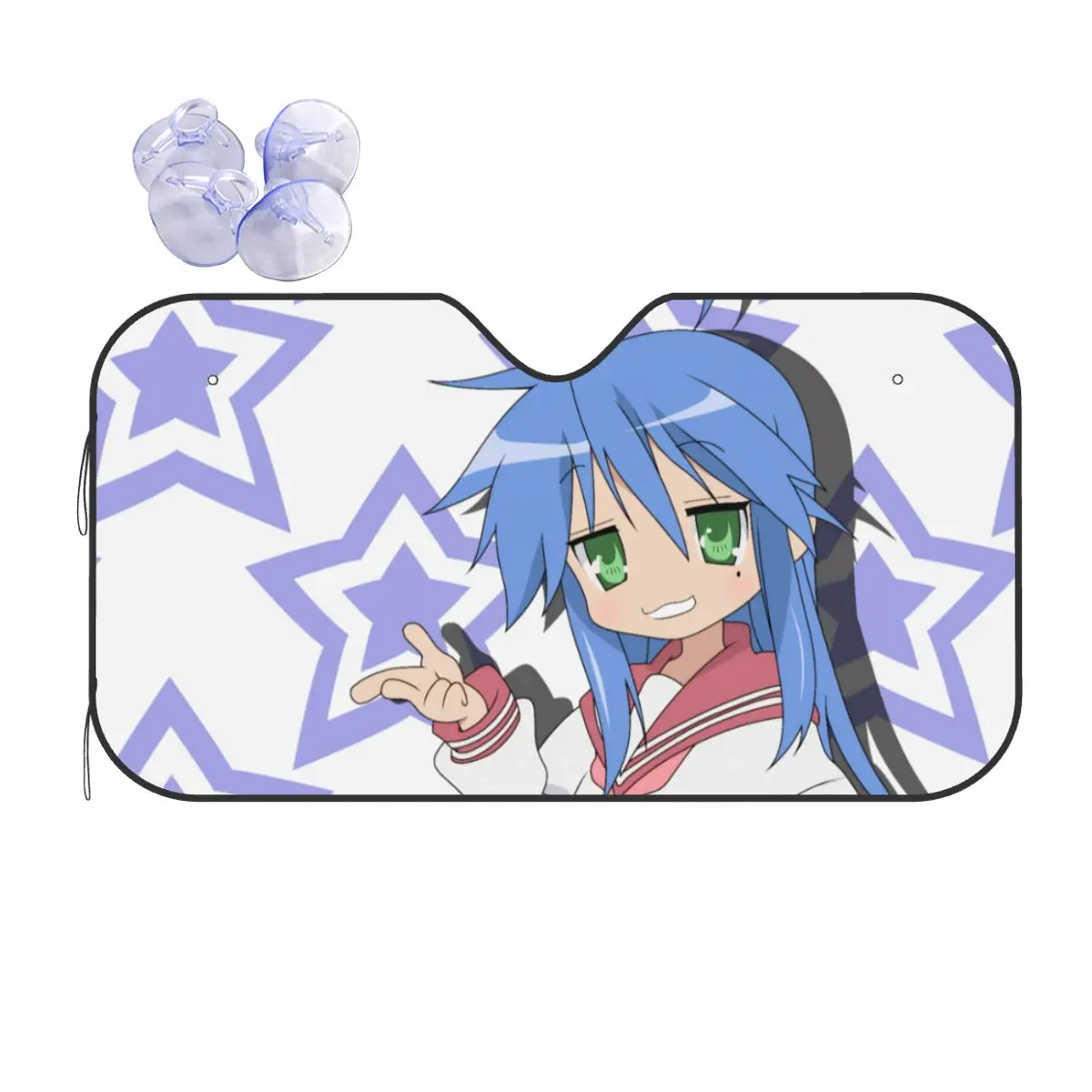 

Lucky Star Anime Sunshade Windscreen Izumi Konata Awesome Car Front Window Visor 70x130cm Car Sunshade Accessories Covers