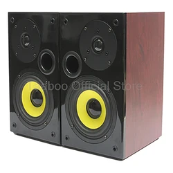 5.5 Inch 50W Passive Bookshelf Speaker 3-Way Hifi Fever Wood Audio Speaker 8Ohm High Fidelity Front Sound Box for Home Theater