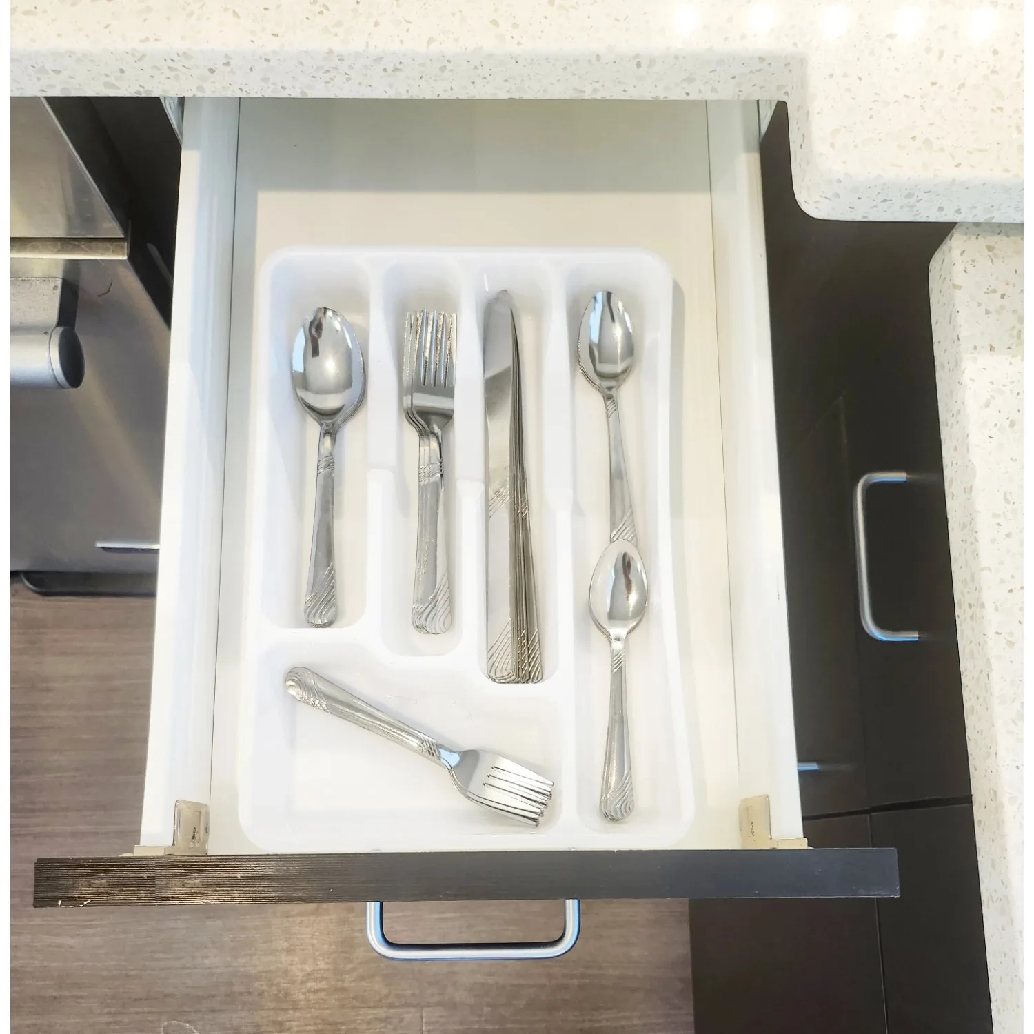 49 Piece Stainless Steel Flatware and Organizer Tray Set, Silver, Service for 8 3.29 lb