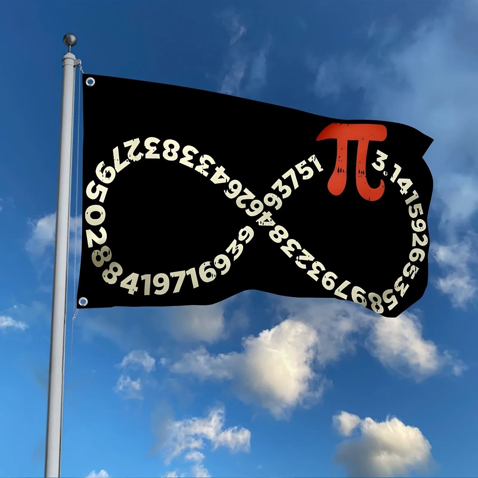 Pi Infinity Symbol Math Geek Flag 3x5ft Durable Polyester with Grommets for Outdoor Decor