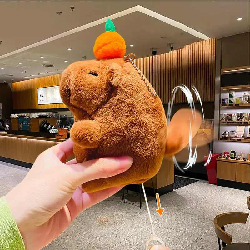 Capybara Purse Charm Adorable Capybara Plush Keychain Pendant Cute Capybara Keyholder Backpack Pendant Soft Stuffed Animal