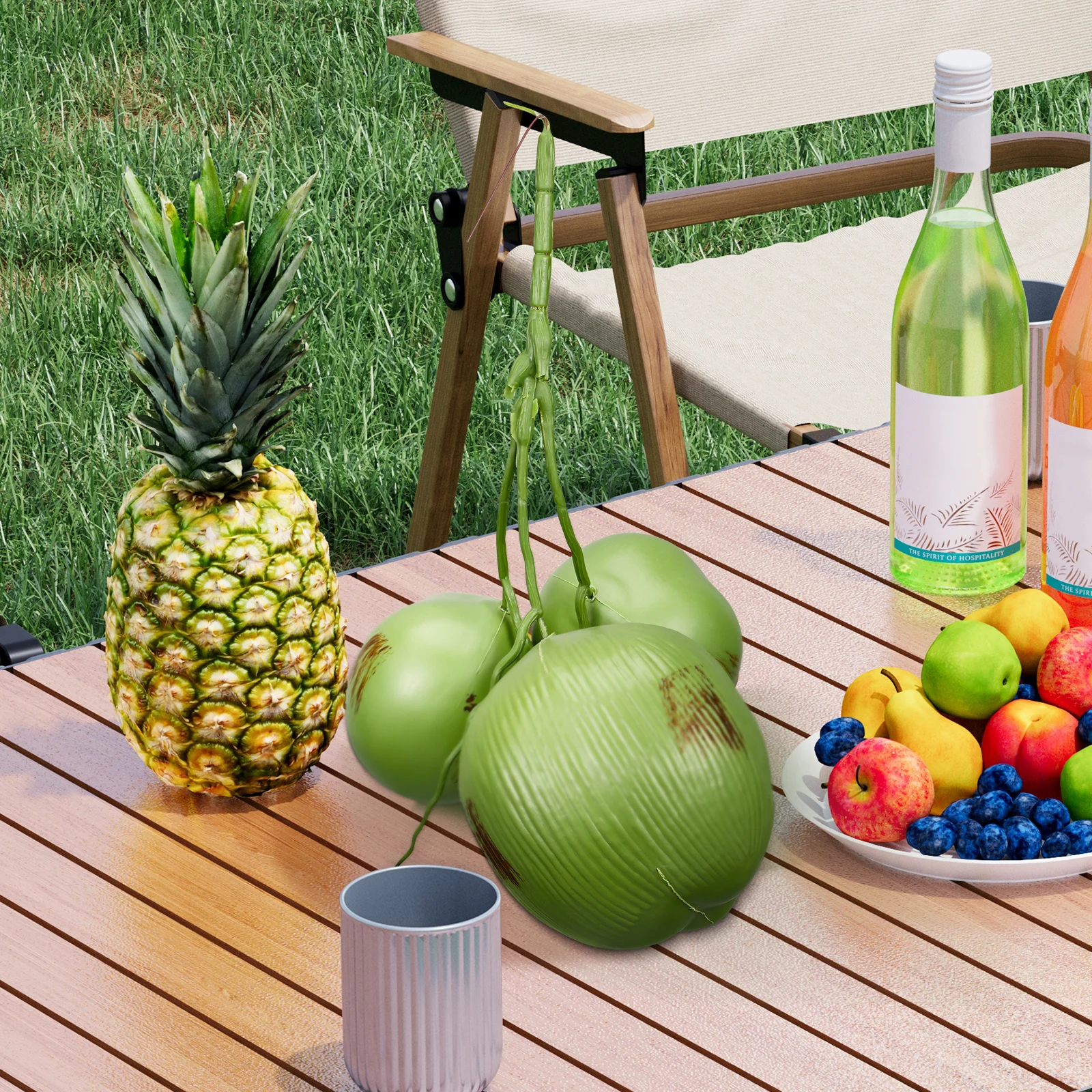 Coconut Tree Decoration Fake Coconuts Realistic Pool Party Farmhouse Tropical Fruit Ornament Simulated Props Decor