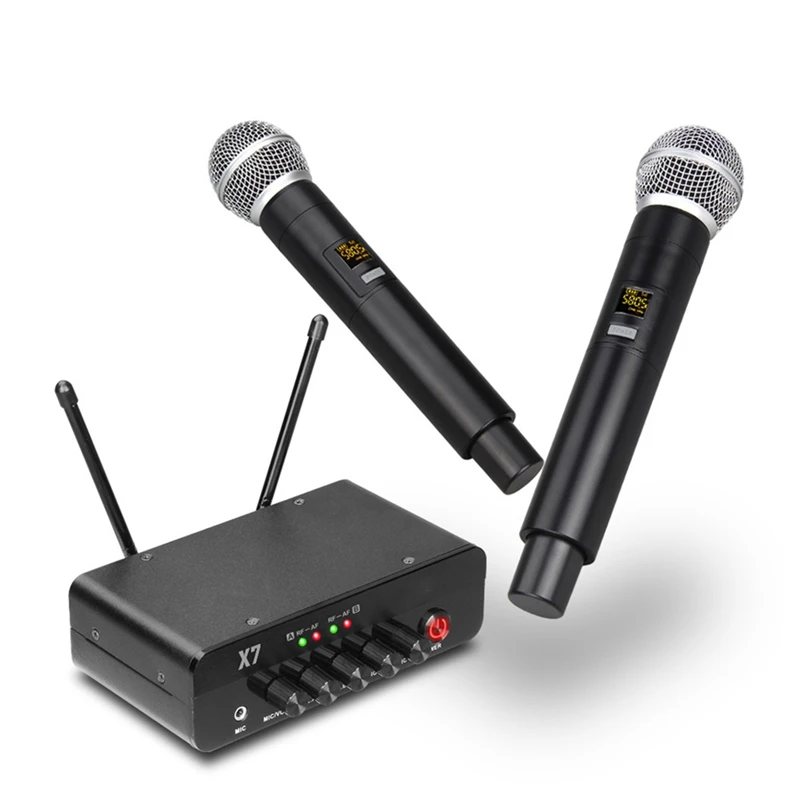 Dual Channel X7 Wireless Microphone System for Karaoke Dual Handheld 5.0 Bluetooth Reverb for Family Karaoke