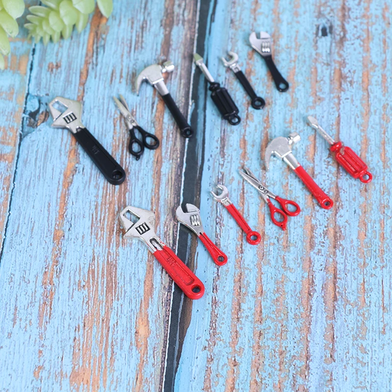 6 pezzi/set mini kit di riparazione per casa delle bambole accessori chiave a martello giocattoli per mobili