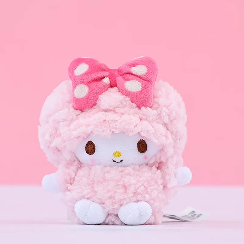 Genuíno sanrio anime kawaii piano chaveiro brinquedos de pelúcia cordeiro boneca pingente travesseiro ornamentos chaveiro aniversário presente natal